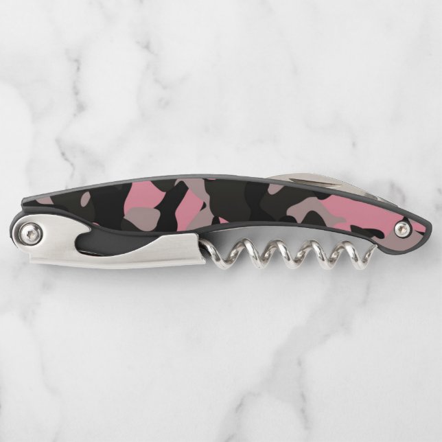 Rosa Camouflage Kellnermesser (Vorderseite)