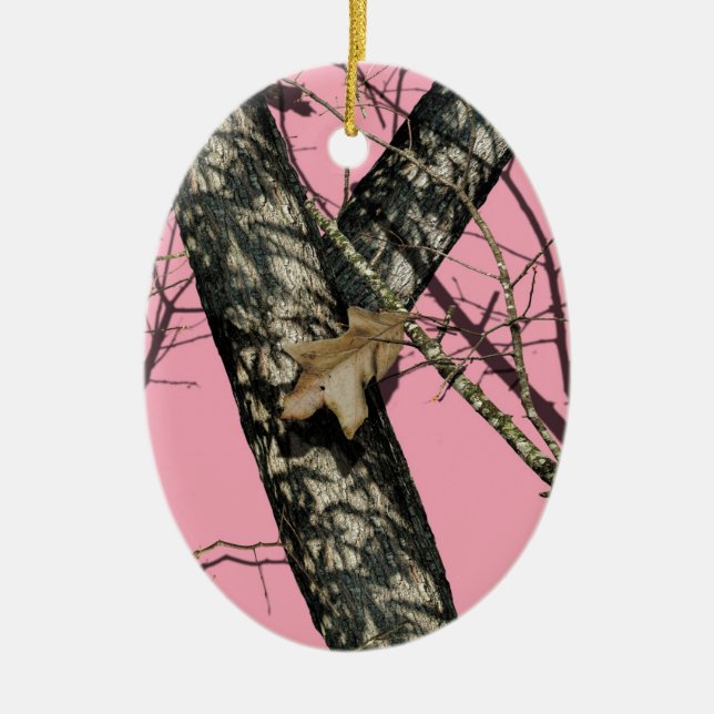 Rosa Camouflage Keramik Ornament (Vorne)