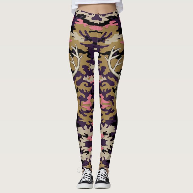 Rosa Camouflage Leggings (Vorderseite)
