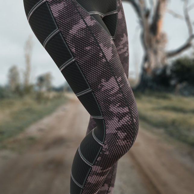 Rosa Camouflage Leggings Sci Fi Gaming Kostüm (Perfect pink camo action leggings to wear when you're battling aliens. Just add your initials)