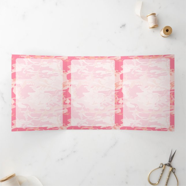 Rosa Camouflage, Militär, Armee Dreifach Gefaltete Karte (Innenseite)