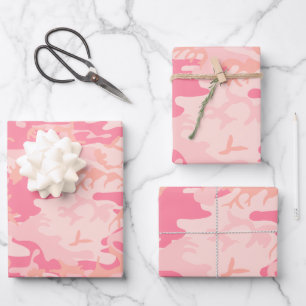 Rosa Camouflage, Militär, Armee Geschenkpapier Set