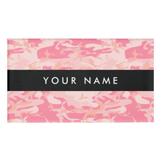 Rosa Camouflage, Militär, Armee Namenschild (Vorderseite)