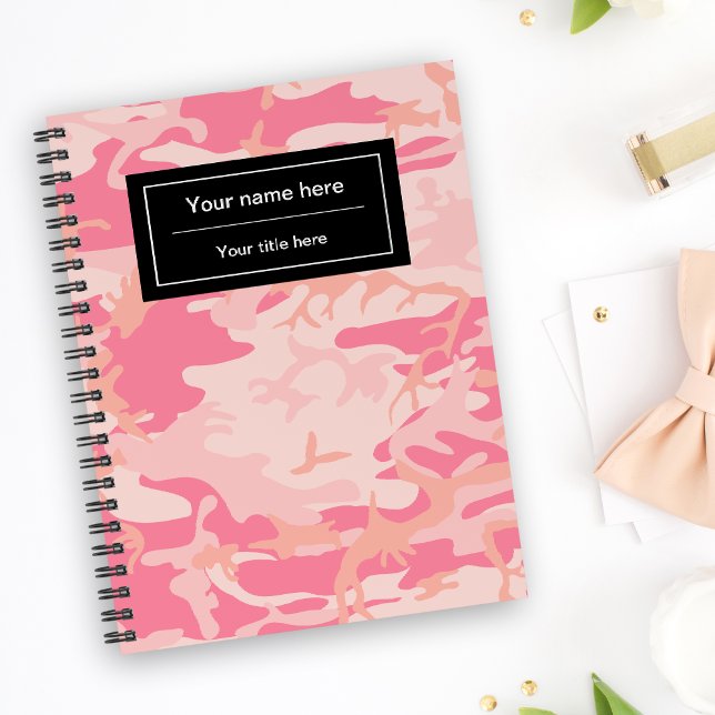 Rosa Camouflage, Militär, Armee Notizbuch (Von Creator hochgeladen)