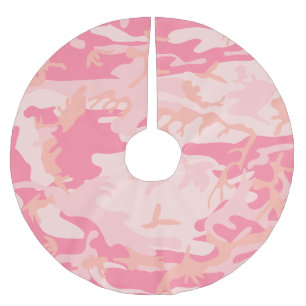 Rosa Camouflage, Militär, Armee Polyester Weihnachtsbaumdecke