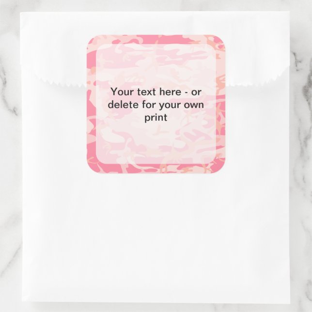 Rosa Camouflage, Militär, Armee Quadratischer Aufkleber (Tasche)