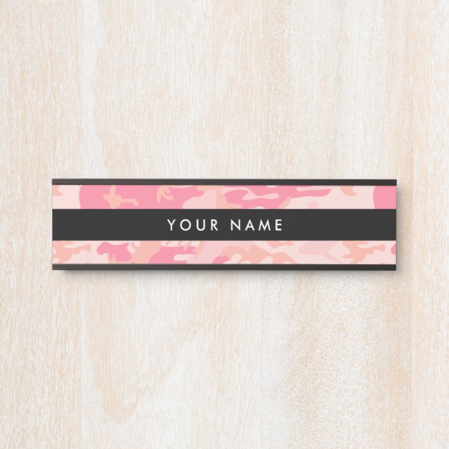 Rosa Camouflage, Militär, Armee Türschild (Vorderseite )