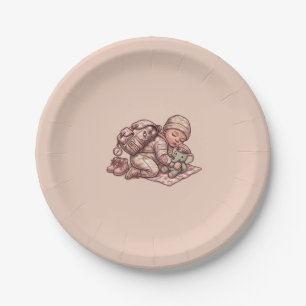 Rosa Camouflage Militär Baby Mädchen Papierplatte Pappteller