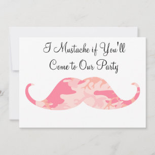 Rosa Camouflage Mustache - Ich Mustache, wenn Sie Einladung