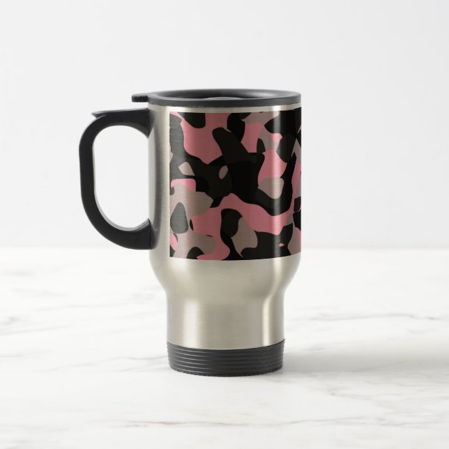 Rosa Camouflage Reisebecher (Links)