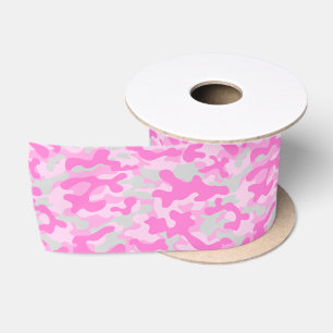 Rosa Camouflage Satinband