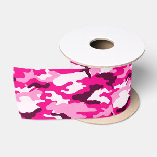 Rosa Camouflage Satinband