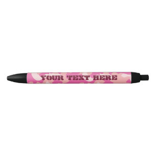 Rosa Camouflage-Stift - addieren Sie Ihren Text Kugelschreiber