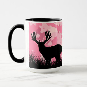 Rosa Camouflage Whitetail Buck Tasse