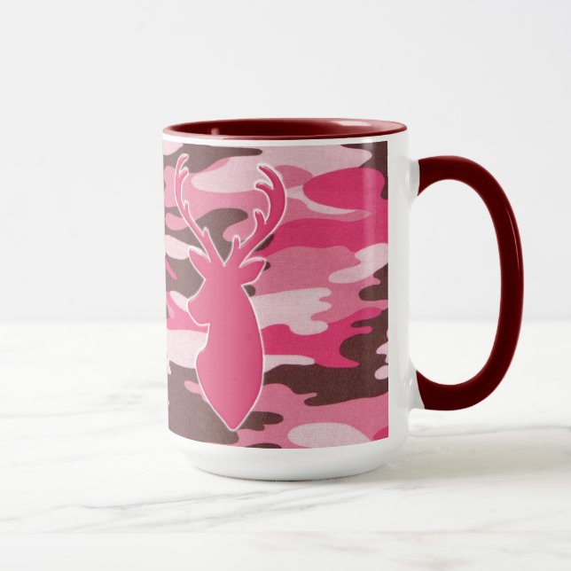 Rosa Camouflagerotwildkopf Tasse (Rechts)