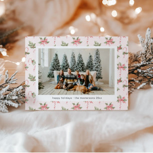 Rosa Candy Cane Tapete Foto Weihnachtskarte Feiertagskarte