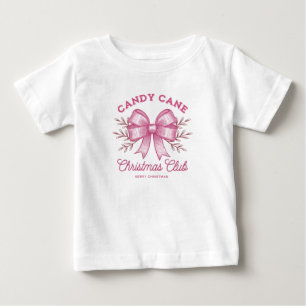 Rosa Candy Cane Weihnachtsclub Xmas Saison Baby T-shirt