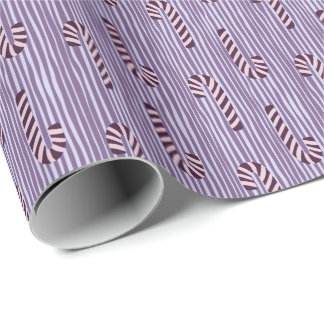 Rosa Candy Canes Lila Streifen Weihnachten Geschenkpapier
