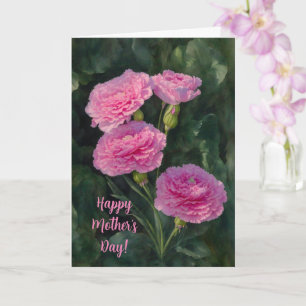Rosa Carnation Blume Muttertagskarte Karte