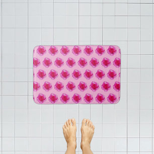 Rosa Carnation Blume Nahtloses Muster auf Bath Mat Badematte
