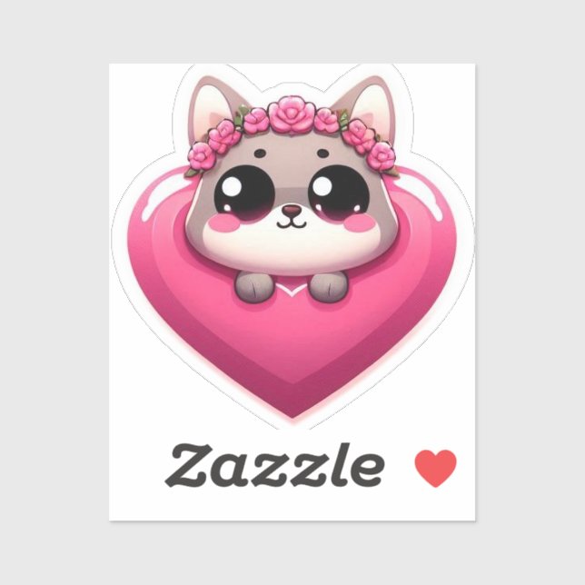 Rosa Cartoon Aufkleber (Blatt)