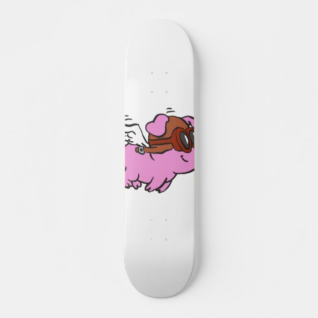 Rosa Cartoon | Hintergrundfarbe auswählen Skateboard (Vorne)