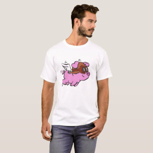 Rosa Cartoon Hintergrundfarbe T-Shirt