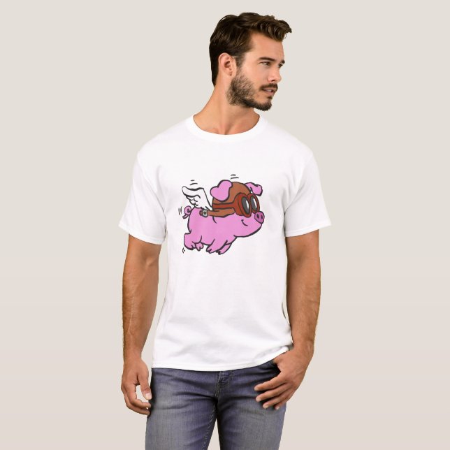Rosa Cartoon| Hintergrundfarbe T-Shirt (Vorne ganz)