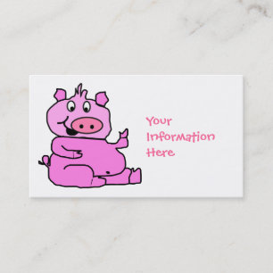 Rosa Cartoon-Schwein-Geschäfts-Karte Visitenkarte