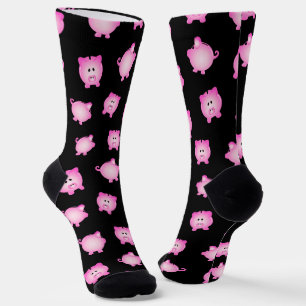 Rosa Cartoon Schweinefleisch Geldbox Socken