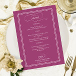Rosa Cassis Elegantes Hochzeitmenü Menükarte<br><div class="desc">Rosa Cassis Elegantes Hochzeitmenü</div>