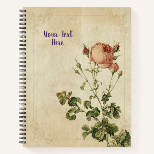 Rosa Centifolia Notebook - Chic Floral Gift Notizbuch