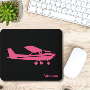 Rosa Cessna-Flugzeug Mädchen-Fliegerei Benutzerdef Mousepad