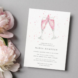 Rosa Champagne   Einladung zur Brautdusche