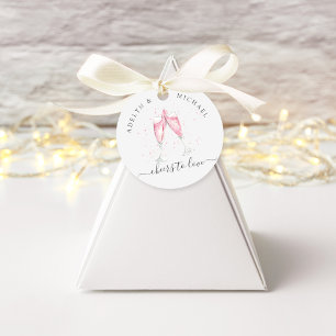 Rosa Champagner "Anfeuern zur Liebe" Personalisier Geschenkanhänger