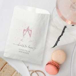 Rosa Champagner "Anfeuern zur Liebe" Personalisier Geschenktütchen