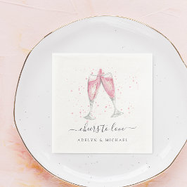 Rosa Champagner "Anfeuern zur Liebe" Personalisier Serviette