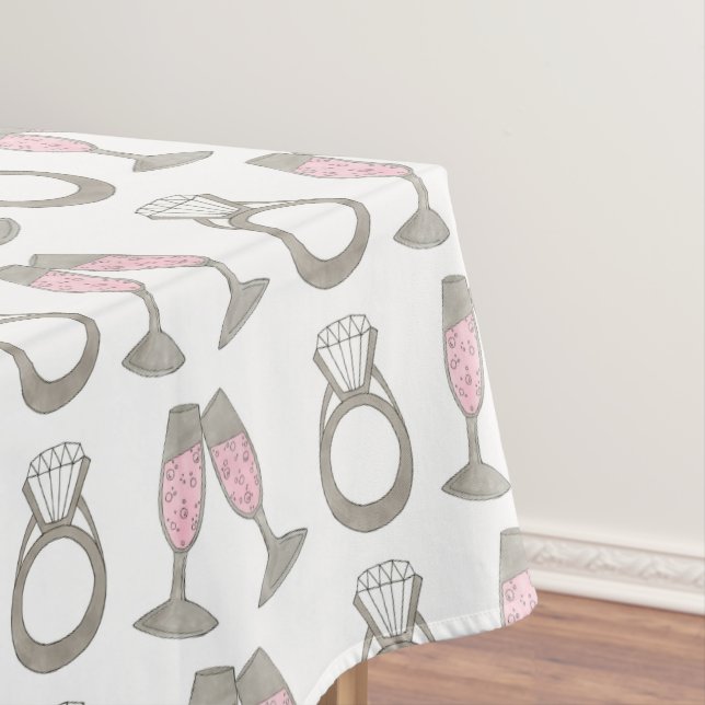 Rosa Champagner Diamantring Hochzeitstablett Tischdecke (Beispiel)