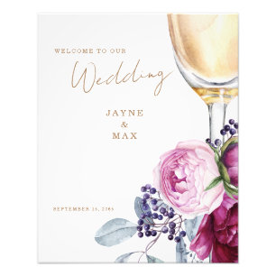 Rosa Champagner Elegante Hochzeit Willkommen Fotodruck