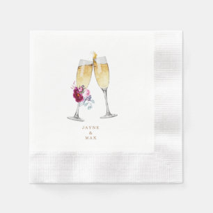 Rosa Champagner Elegante Hochzeit Willkommen Serviette