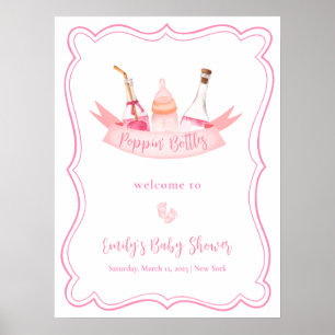 Rosa Champagner Feet Frame Girl Baby Dusche Empfan Poster