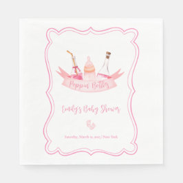 Rosa Champagner Flaschen Feet Frame Baby Dusche Serviette