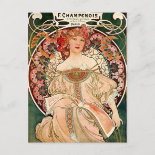 rosa Champagner - Kunst Nouveau Postkarte