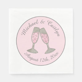 Rosa Champagner Toast Cheers Wedding Brautparty Serviette