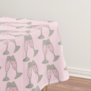 Rosa Champagner Toast Cheers Wedding Brautparty Tischdecke