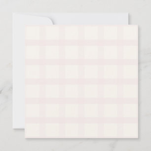 Rosa Champagner und cremig weißes Gingham-Muster Karte
