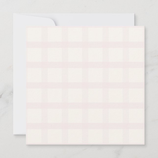 Rosa Champagner und cremig weißes Gingham-Muster Karte (Vorderseite)
