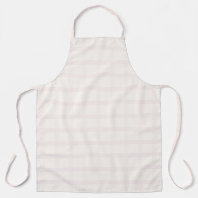 Rosa Champagner und cremig weißes Gingham-Muster Schürze (Vorderseite)