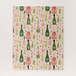 rosa Champagner- und Sternmuster Puzzle