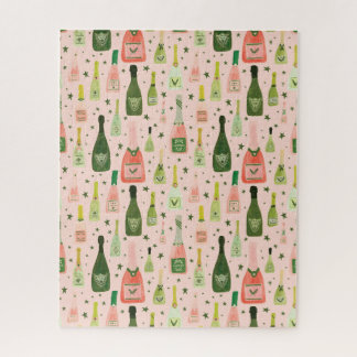 rosa Champagner- und Sternmuster Puzzle
